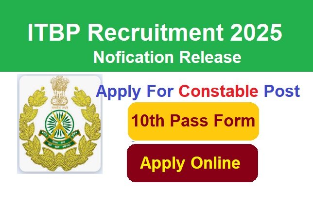 ITBP Constable Recruitment 2025 Apply Online