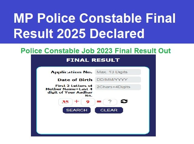 MP Police Final Result 2025 Declared Check Link